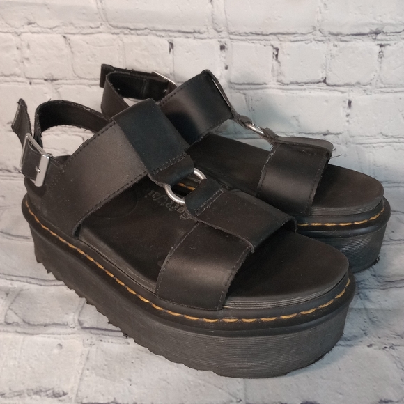 Dr. Martens Shoes - Dr Martens Francis Chunky Platform Sandals Black Size 9 Women's Softwair